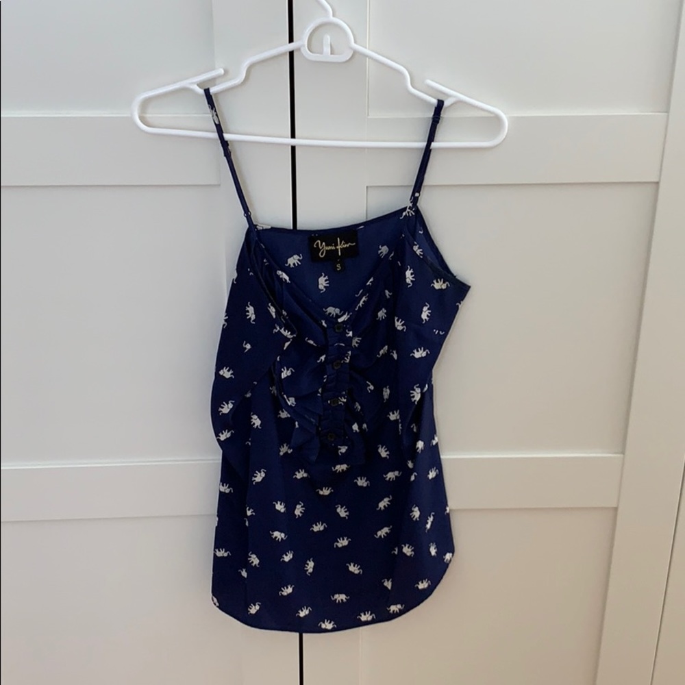Yumi Kim elephant silk cami, navy/white, small